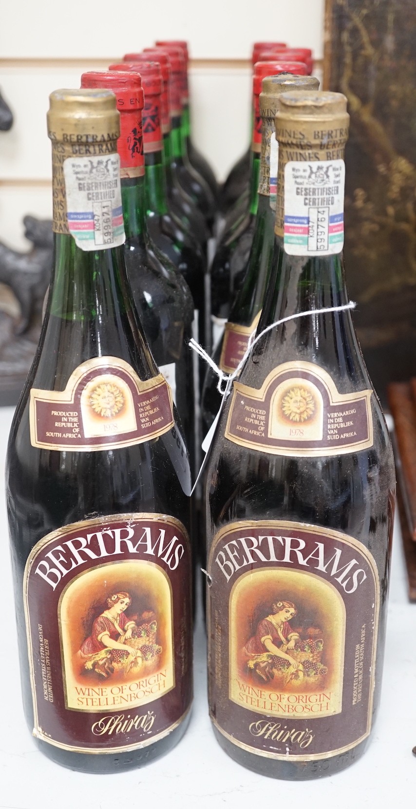 Nine bottles of Chateau De Camensac Haut Medoc 1976 and 3 bottles of Bertram’s Shiraz (12)